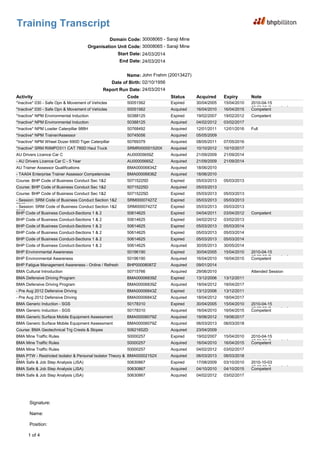 John Frahm Training Transcript | PDF