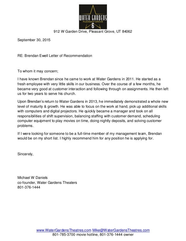 recommendation letter mayor daniels mayor recommendation letter