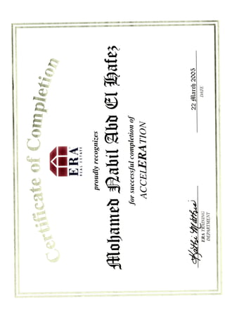 ERA Certificate