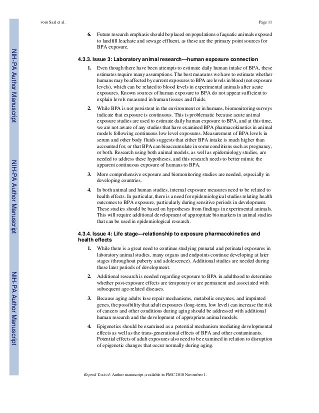38 experts on bpa panel consensus statement. effects in animals and p…