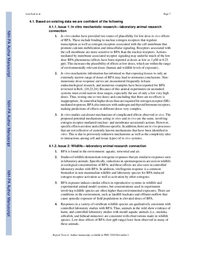 38 experts on bpa panel consensus statement. effects in animals and p…