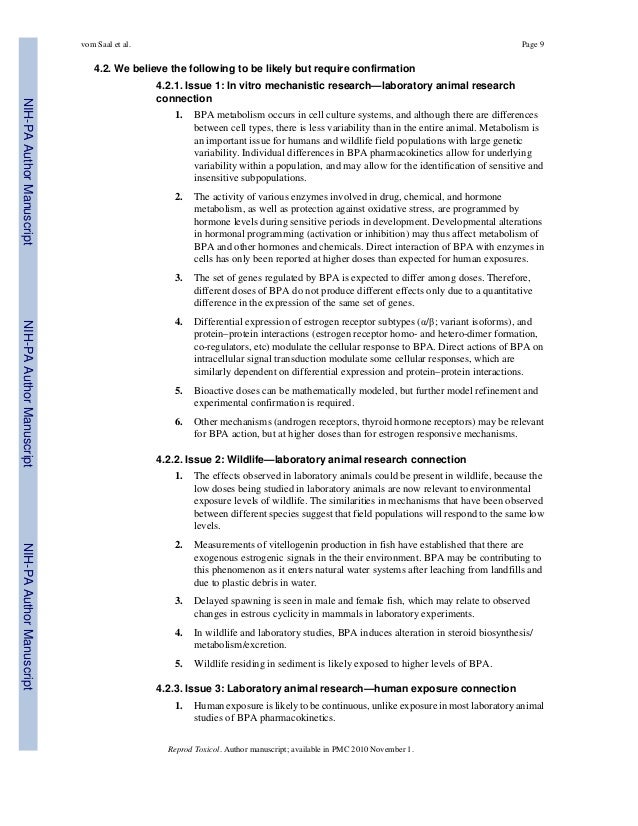 38 experts on bpa panel consensus statement. effects in animals and p…