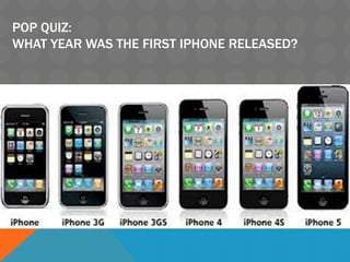 POP QUIZ:
WHAT YEAR WAS THE FIRST IPHONE RELEASED?
 