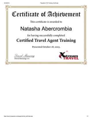Paycation CTA Training Certificate