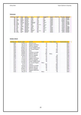 Aisling Fallon Higher Diploma in Computing
23
Technician
Gadget_Repair
 