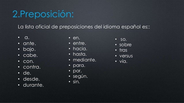 Adverbio y preposición