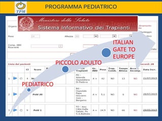 PROGRAMMA PEDIATRICO
PEDIATRICO
PICCOLO ADULTO
ITALIAN
GATE TO
EUROPE
 