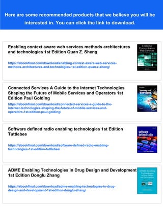 Enabling Technologies for Mobile Services The MobiLife Book 1st Edition ...