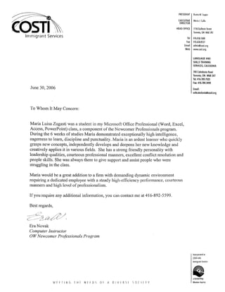 Reference Letter from Era Novak - Zugasti