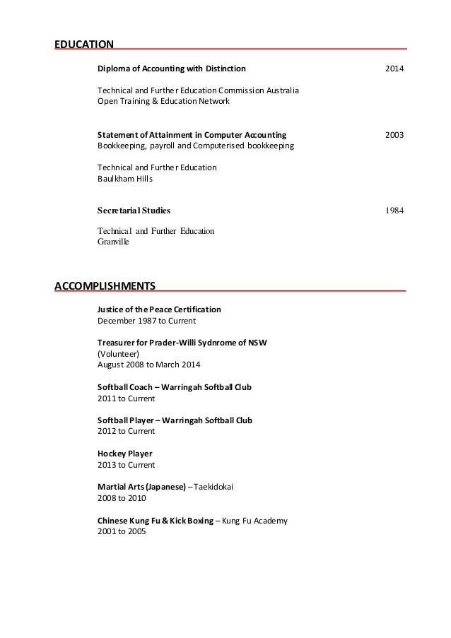 Distinction on resume