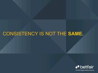 CONSISTENCY IS NOT THE SAME.
 