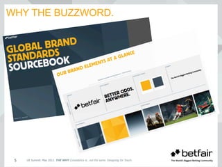 WHY THE BUZZWORD.
UE Summit. May 2012. THE WHY Consistency is…not the same. Designing for Touch.5
 