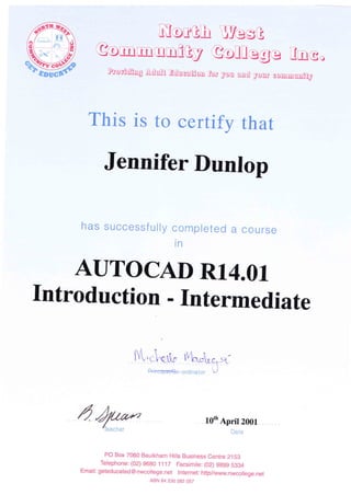 Autocad Certificate