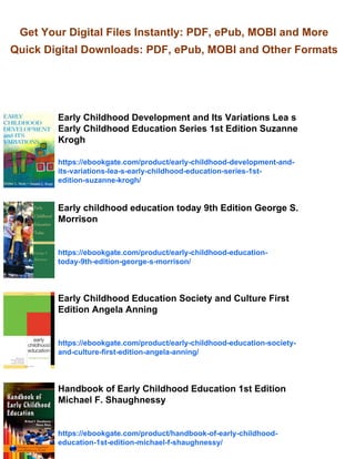 Early Childhood Education 2nd Edition Harry Morgan | PDF