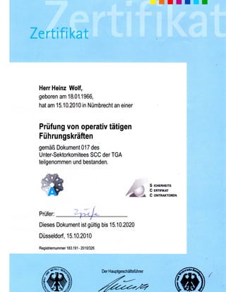 Heinz certificate 1