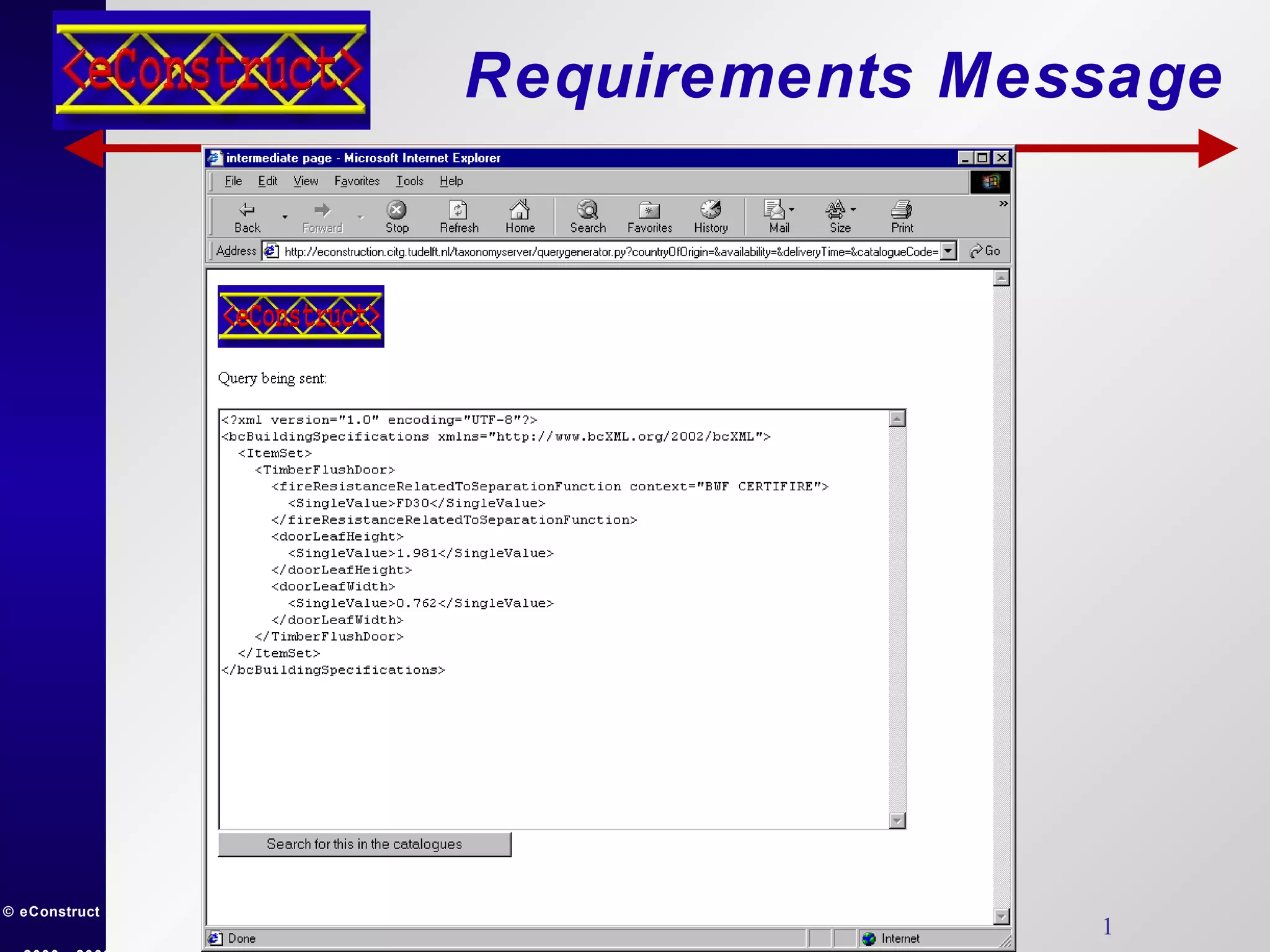 Requirements Message