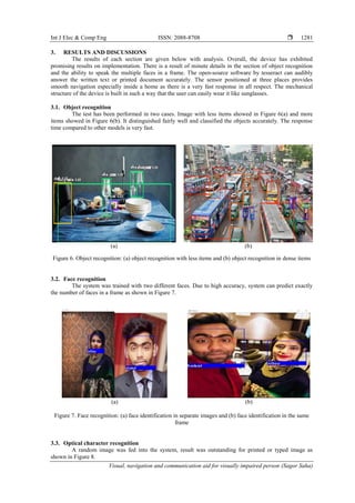 Visual, navigation and communication aid for visually impaired person | PDF