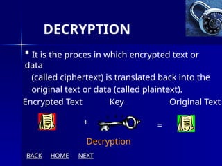 encryption and decryption ,and its types | PPTX