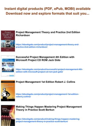 Project Management in Practice 4th Edition Samuel J. Mantel | PDF