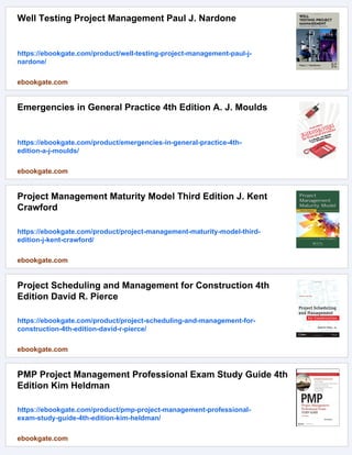 Project Management in Practice 4th Edition Samuel J. Mantel | PDF