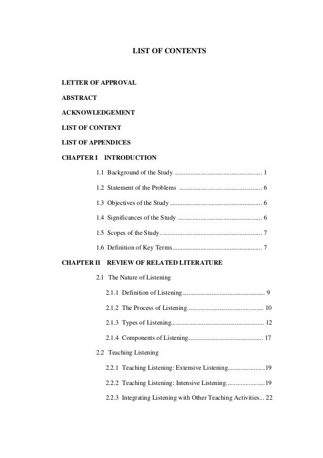 Listening thesis statement