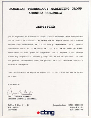 CTMG - Certificación Laboral