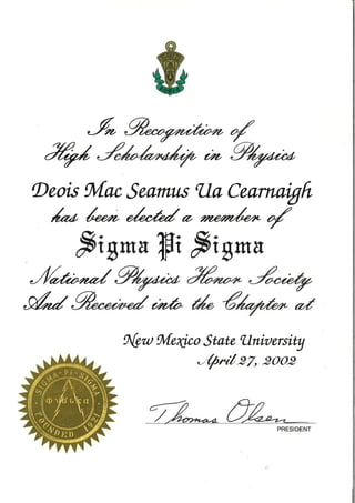 SigmaPiSigma Certificate