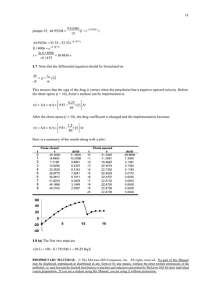 Solution manual for Applied Numerical Methods with MatLab for Engineers ...