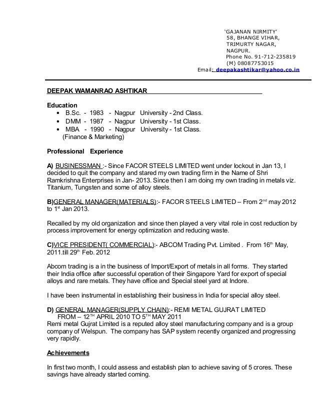 company biodata