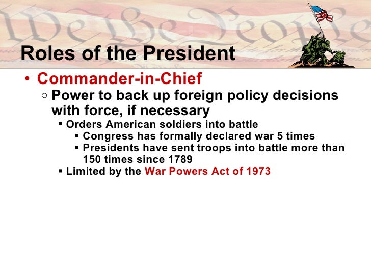 Roles Of The President