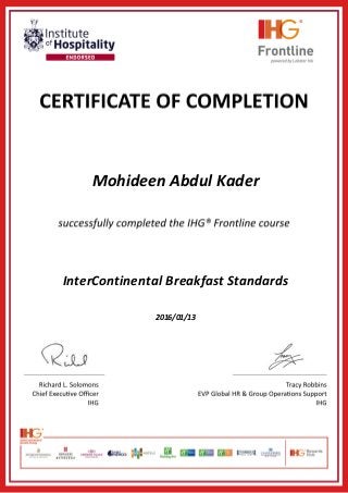 Mohideen Abdul Kader
InterContinental Breakfast Standards
2016/01/13
 