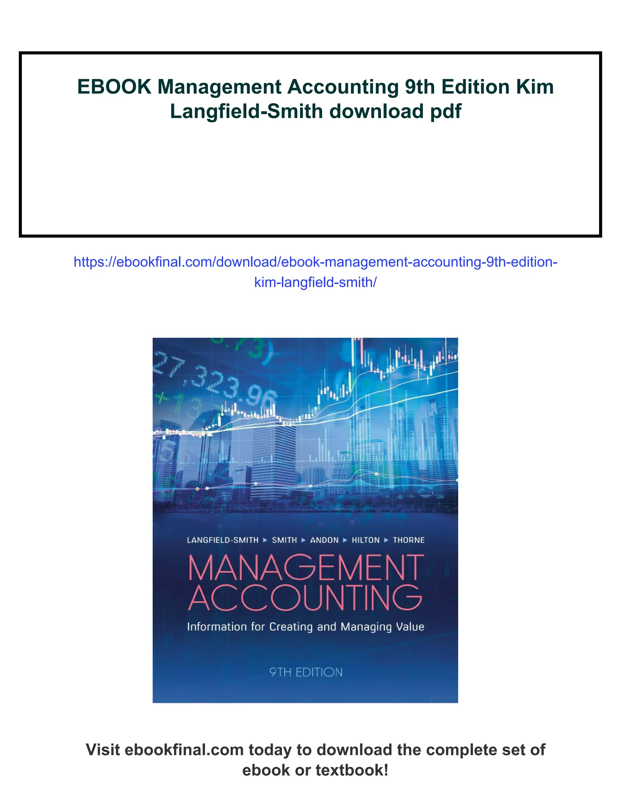 EBOOK Management Accounting 9th Edition Kim Langfield-Smith | PDF