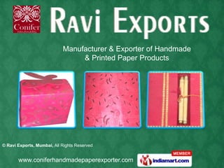 Manufacturer & Exporter of Handmade  & Printed Paper Products 
