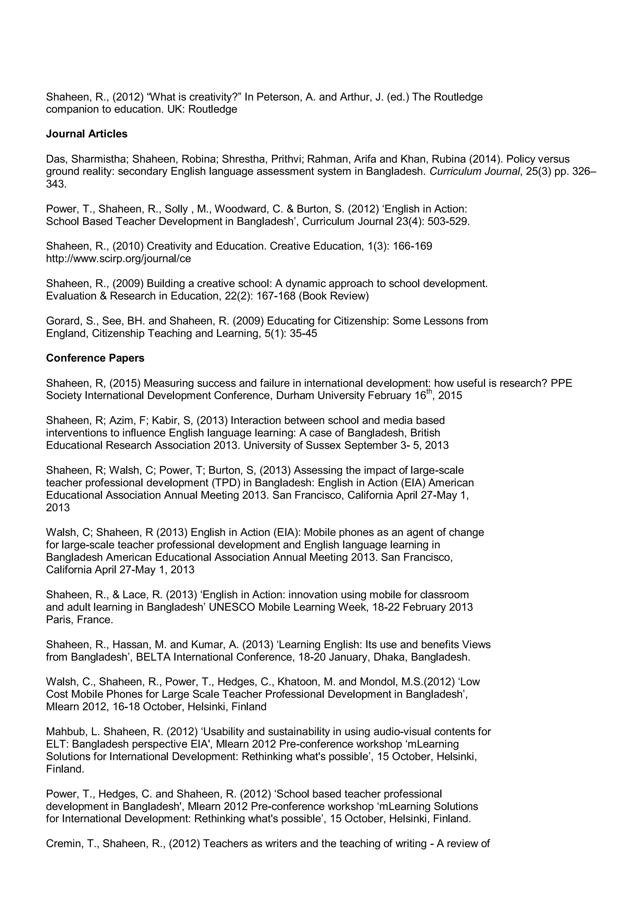 CV Dr Robina Shaheen | PDF