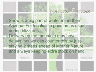 Social and Legal ForcesWe will supportMADDGreen Initiative LegalEvery employee will be required to get a food handlers licenseBuilding will be Certified under the Green Globe standard. A minimum of 51% of the criteria have been met. Environmental benchmarks for energy, water and waste have been established.