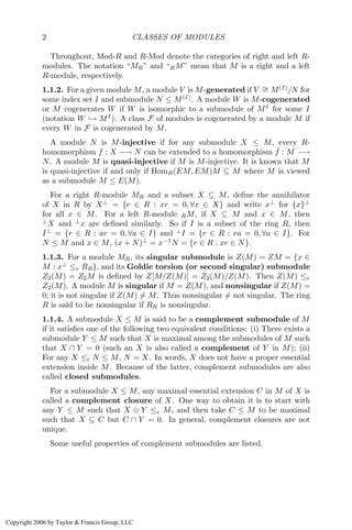 Classes of modules 1st Edition John Dauns | PDF
