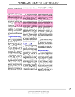 “GALERÍA DE CIRCUITOS ELECTRÓNICOS”
Guía de Proyectos Microcontrolados
Última Actualización: Octubre/2007
167
 