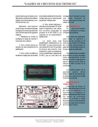 “GALERÍA DE CIRCUITOS ELECTRÓNICOS”
Guía de Proyectos Microcontrolados
Última Actualización: Octubre/2007
190
 