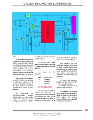 “GALERÍA DE CIRCUITOS ELECTRÓNICOS”
Guía de Proyectos Microcontrolados
Última Actualización: Octubre/2007
191
 