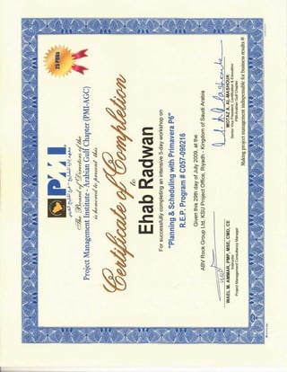 Ehab Radwan P6 Certificates