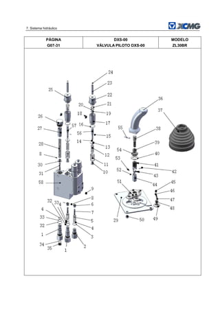 7. Sistema hidráulico
PÁGINA
G07-31
DXS-00
VÁLVULA PILOTO DXS-00
MODELO
ZL30BR
 