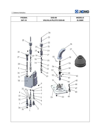 7. Sistema hidráulico
PÁGINA
G07-33
DXS-00
VÁLVULA PILOTO DXS-00
MODELO
ZL30BR
 