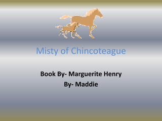 Misty of Chincoteague
Book By- Marguerite Henry
By- Maddie
 