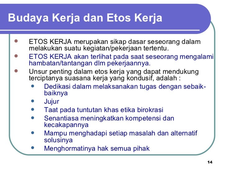 Budaya Kerja Organisasi Pemerintah