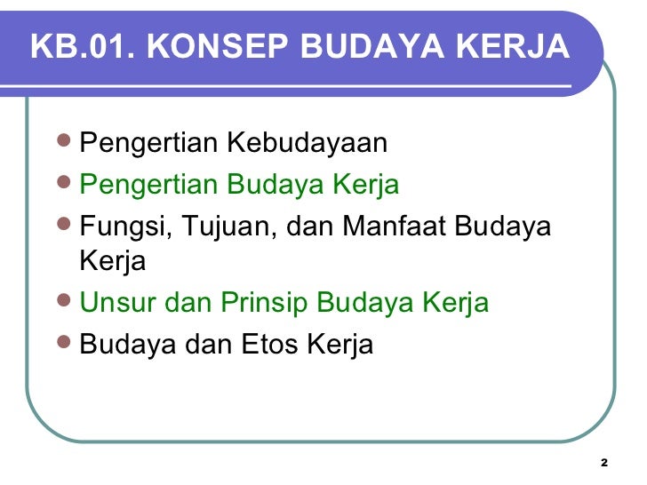 Budaya Kerja Organisasi Pemerintah