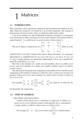 Matrix and Determinant: Fundamentals and Applications Nita H. Shah | PDF
