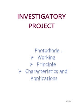 PAGE 1
INVESTIGATORY
PROJECT
 