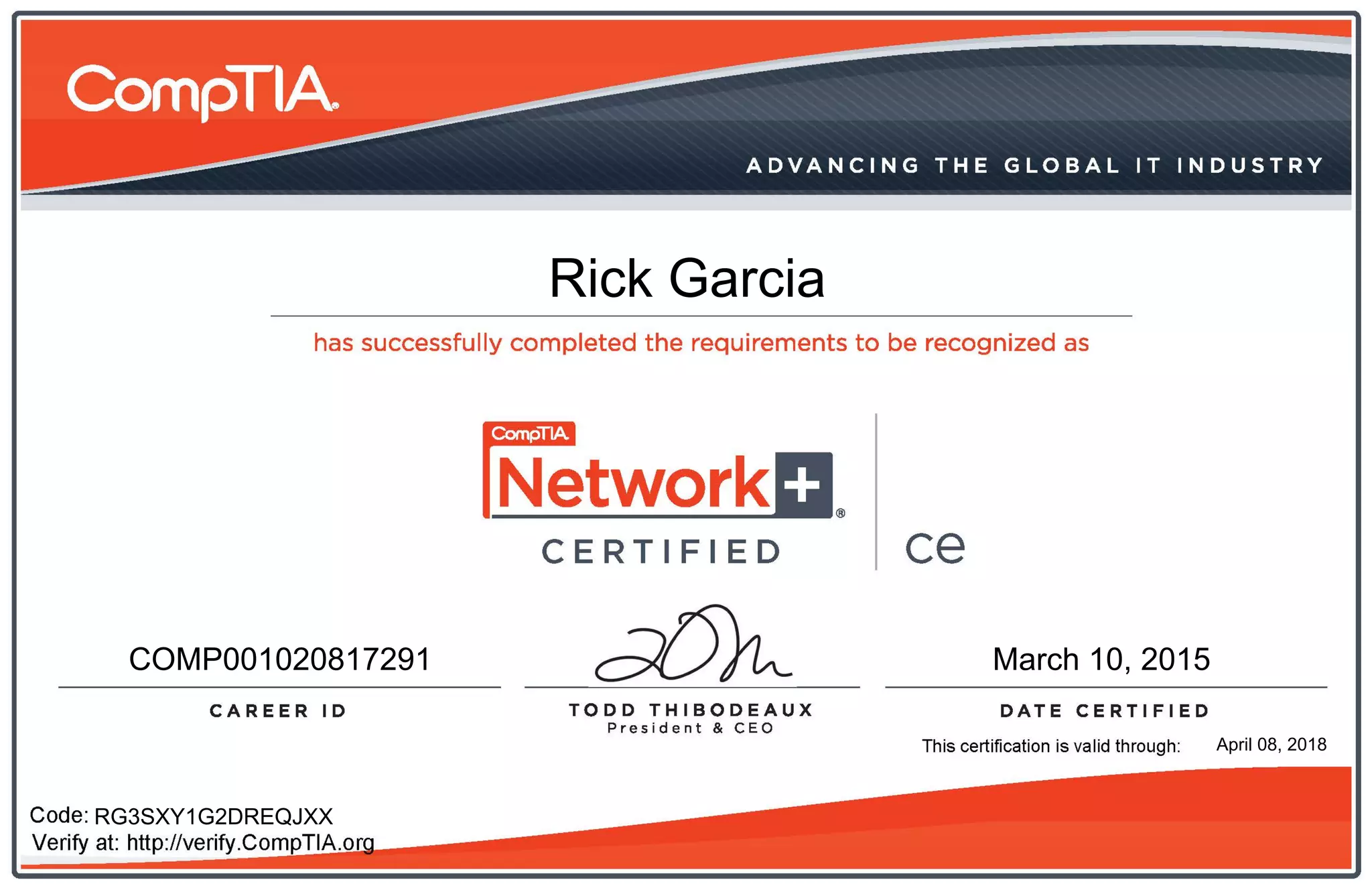 CompTIA Network+ ce certificate PPT