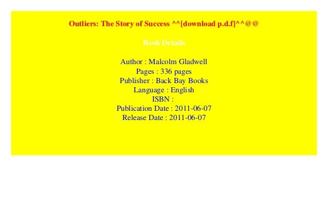 Outliers The Story Of Success Download P D F