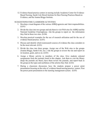 Filtered Evidence Practice Guide Line Comprehensive Guide to Evidence-Based Nursing Practice and Research ...
